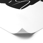 Chic dots modische Girl schwarz-weiß Poster (Ecke)