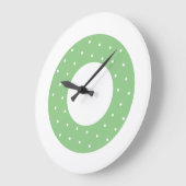 Chic Dotted Light Green White Concentric Rings Große Wanduhr (Winkel)