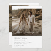 Chic Double Sided Foto Qr Code Hochzeit Einladung (Vorne/Hinten)