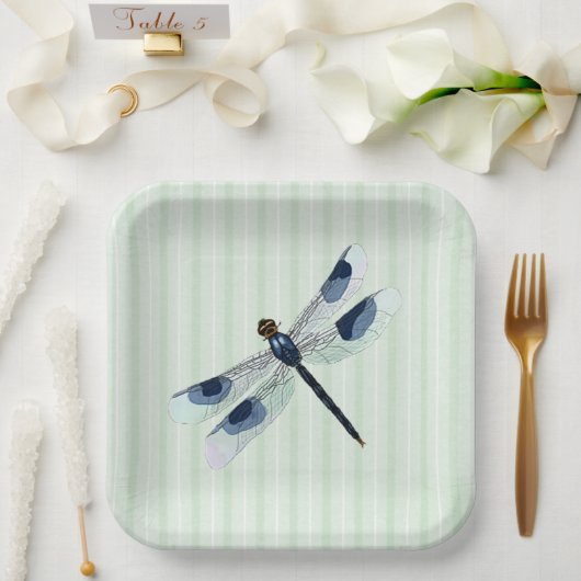 Chic Dragonfly Pappteller (Hochzeit)