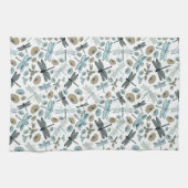 Chic Dragonfly und Blumenmuster Geschirrtuch (Horizontal)