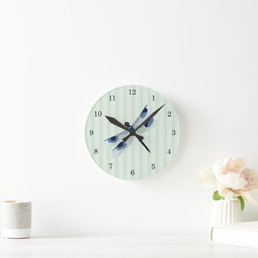 Chic Dragonfly Wall Clock Runde Wanduhr (Zuhause)