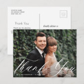 chic Drehbuch danke Typografie Hochzeitskarte Postkarte (Vorne/Hinten)