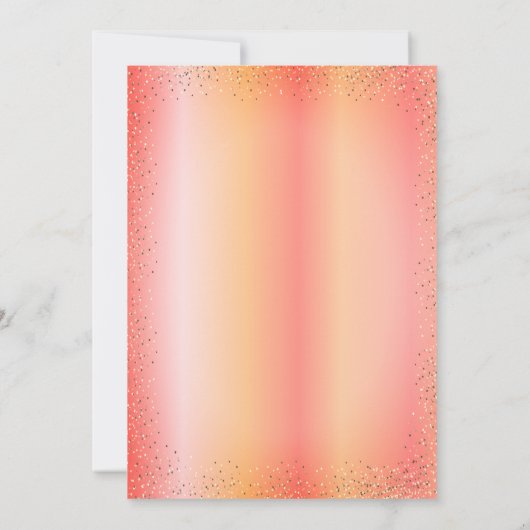 Chic Dress, Blume Feather Quinceanera Einladung (Rückseite)