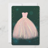 Chic Dress, grünes Brautparty Einladung (Rückseite)