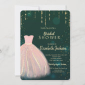 Chic Dress, grünes Brautparty Einladung (Vorderseite)