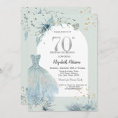 Chic Dress Winter 70. Geburtstag Einladung (Vorne/Hinten)