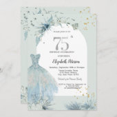 Chic Dress Winter 75. Geburtstag Einladung (Vorne/Hinten)