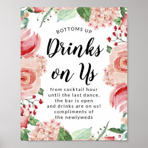 Chic Drinks auf unserer Open Bar Wedding Reception Poster
