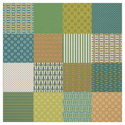 Chic Drums Imitats Patchwork Ethnisches Muster Stoff (Muster)