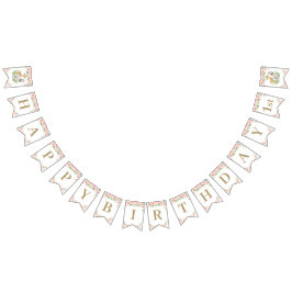 Chic Dschungeltiere Blush Pink Floral Geburtstag Wimpelkette