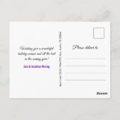 Chic dunkel lila Gold Glitzer Weihnachten Neues Ja Postkarte (Rückseite)