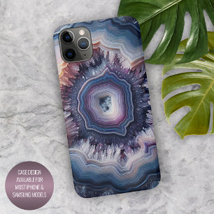 Chic Dunkelviolett Blau Quarz Achat Muster iPhone 16 Pro Max Hülle