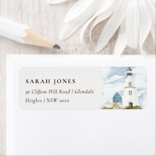 Chic Dusky Aqua Blue Lighthouse Bergadresse