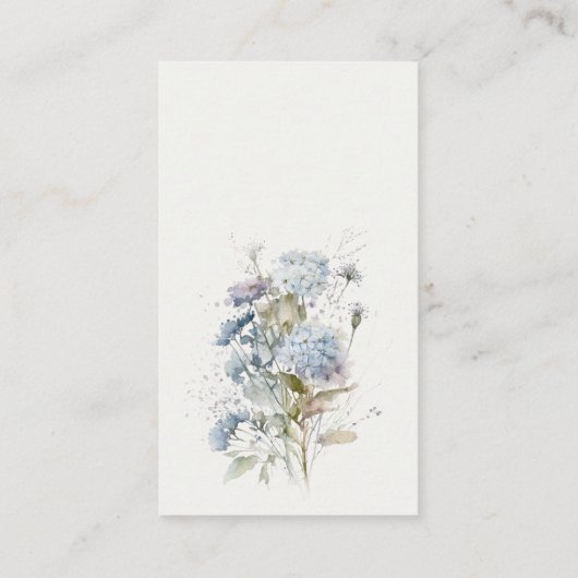 Chic Dusky Blue Floral Diaper Raffle Baby Dusche Begleitkarte (Rückseite)