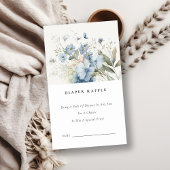 Chic Dusky Blue Floral Diaper Raffle Baby Dusche Begleitkarte
