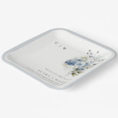 Chic Dusky Blue Watercolor Hütte Blumenzehen Pappteller (Gewinkelt)