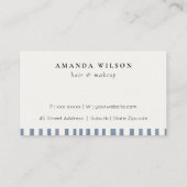 Chic Dusky Blue Watercolor Strips Loyality Card Visitenkarte (Rückseite)