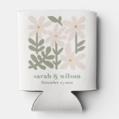 Chic Dusky Blush Retro Minimal Blumenzwiese Dosenkühler (Rückseite)