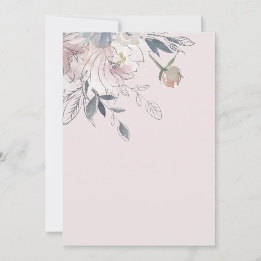 Chic Dusky Blush Verlobung Einladung (Rückseite)