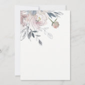 Chic Dusky Blush Wasserfarbe Blumengeburt Einladung (Rückseite)