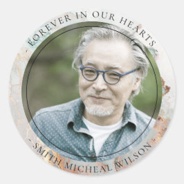 CHIC DUSKY GRAY GOLD AGATE BEILEID MEMORIAL FOTO RUNDER AUFKLEBER