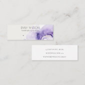 Chic Dusky Lilac Abstract Watercolor Agate Earring Mini Visitenkarte (Vorne/Hinten)