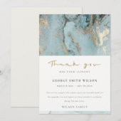 CHIC DUSKY WHITE GOLD AGATE BEILEID MEMORIAL DANKESKARTE (Vorne/Hinten)