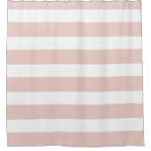 Chic Dust Storm Pink White Stripes Duschvorhang (Vorderseite)