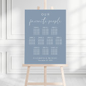 Chic Dusty Blue 10 Table Wedding Seating Chart Poster