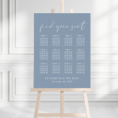 Chic Dusty Blue 12 Table Wedding Seating Chart Poster
