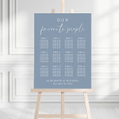 Chic Dusty Blue 12 Table Wedding Seating Chart Poster