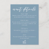 Chic Dusty Blue Baby Shower Event Details Begleitkarte (Vorderseite)