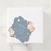 Chic Dusty Blue Blush Peach Floral Wedding Geschenkanhänger (Beispiel)