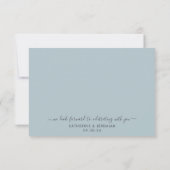 Chic Dusty Blue Botanical Wedding Meal RSVP Card (Rückseite)