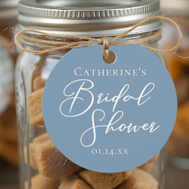 Chic Dusty Blue Brautparty Personalisiert Geschenkanhänger