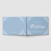 Chic Dusty Blue Elegante Wedding Guest Book Gästebuch (Voll)