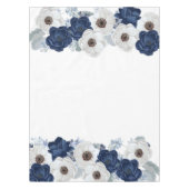 Chic Dusty Blue Floral Botanical Tischdecke (Vorderseite)