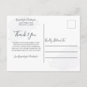 Chic Dusty Blue Floral Geometric Wedding Vielen Da Postkarte (Rückseite)