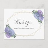 Chic Dusty Blue Floral Geometric Wedding Vielen Da Postkarte (Vorderseite)