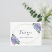 Chic Dusty Blue Floral Geometric Wedding Vielen Da Postkarte (Stehend Vorderseite)