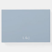 Chic Dusty Blue Floral Hydrangea Wedding Gästebuch (Rückseite)