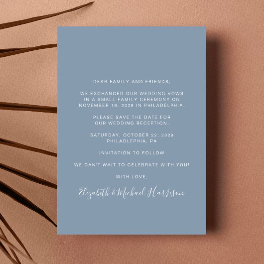 Chic Dusty Blue Foto Wedding Reception Save The Date