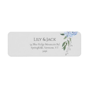 Chic Dusty Blue Hydrangea Rücksendeadresse