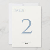 Chic Dusty Blue & Ivory Wedding Tischnummer Card (Rückseite)