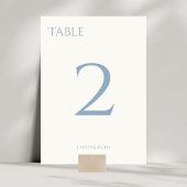 Chic Dusty Blue & Ivory Wedding Tischnummer Card
