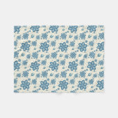 Chic Dusty Blue Jasmine & Botanical Fleece-Decke Fleecedecke (Vorderseite (Horizontal))