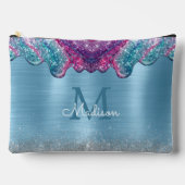 Chic dusty blue lila Tropfen tropfen Monogramm Zubehörtasche (Vorderseite)