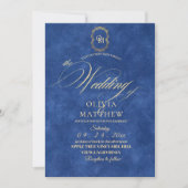 Chic Dusty Blue Minimalistisch Wedding Einladung (Vorderseite)