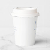 Chic Dusty Blue Monogram Script Event Wedding Pappbecher (Rechts)